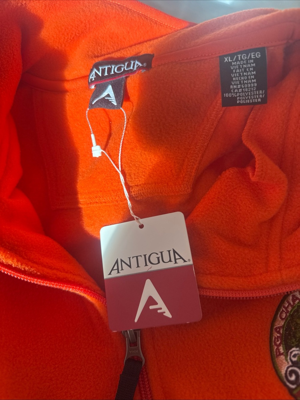 Antigua pga 2010 whistling straits  Orange Fleece Zip Jacket